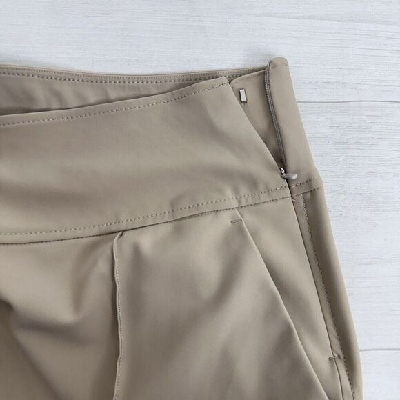 Athleta Stellar Wide Leg Crop Pant Women 14 Abalone Grey Beige Stretch Wide Leg - Picture 9 of 16